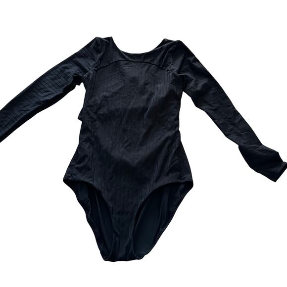 Lululemon Ribbed Wrap Back - Long Sleeve One Piece UV Protection - XL Black - Picture 6 of 12
